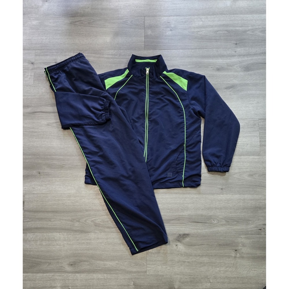 Vintage Wilson Tracksuit Mens Large Windbreaker Jacket Pants Two Piece Set 90s